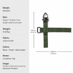 Correa Táctica LUPU Oxford con Mosquetón y Hebilla Ajustable para Mochila, Llavero para Camping al Aire Libre - Product Image 2