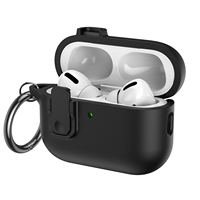 Étui en cuir grainé antichoc avec fermoir sécurisé pour Airpods 5 4, coque de protection pour Airpods Pro 3 2 avec porte-clés pour hommes
