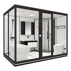 Luxury Hotel Bathroom Prefab Unit <strong>Sliding</strong> Folding Prefabricated Modular <strong>Pod</strong> Shower Enclosures Steam Rooms for Walk-in Japanese - Product Image 4