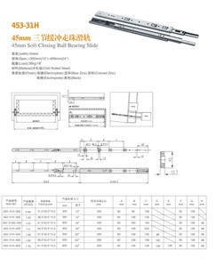 Neson 45Mm Đầy Đủ Mở Rộng Bóng Mang Trượt Thép Hiện Đại Ngăn Kéo Trượt Chức Năng Đệm Cho Nhà Bếp Căn Hộ Khách Sạn Sử Dụng - Product Image 4