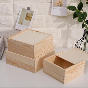 Tùy Chỉnh Vuông Gỗ Thông Lưu Trữ Hộp Với Nắp Trượt Đánh Bóng Kỹ Thuật Cho Kỳ Nghỉ Đồ Trang Sức Trà Linh Tinh Quà Tặng Bao Bì - Product Image 3