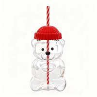 Bouteille d'eau en verre en forme d'ours, style Ins, prix abordable, créative, mignonne, anti-fuite, sans BPA, personnalisable avec logo, réglable, idéale pour la rentrée scolaire, vente en gros