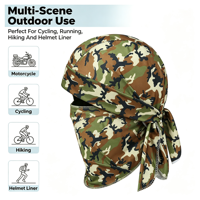 Casquette de cyclisme camouflage d'extérieur, respirante, anti-UV, en polyester satiné imprimé