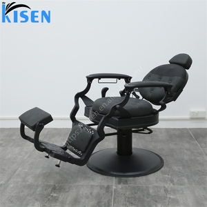 KISEN Premium Quality <b>Retro</b> Barber <b>Chair</b> Reclining Feature PU Leather 360 Degree Rotation Eco-Friendly Design - Product Image 1
