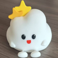 Lampe de Table de chevet pour enfants changement de couleur Silicone nuage LED charge pacifiant applaudissements son alimenté par batterie cadeau de sommeil