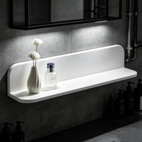 Étagère de salle de bain moderne sur mesure en surface solide, table d'appoint autoportante pour baignoire, support de rangement, banc de douche, accessoire OEM ODM, usine