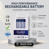 Baterías Recargables de Zinc-Níquel CLDP AA USB Tipo C de 2000mWh y 1.6V para Distribuidores