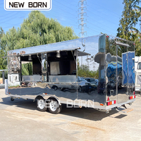 Camioneta de Comida Pequeña Usada Convertida, Camión Cocina Móvil con Estructura de Aluminio, Fibra de Vidrio y Acero Inoxidable Resistente a la Oxidación, Conducible, en Venta