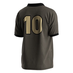 เสื้อฟุตบอลแห้งเร็ว คอปกโปโลติดกระดุมเม็ดเดียว ผ้าถักซับเหงื่อ พร้อมลายพิมพ์ผ้าแบบกำหนดเองสำหรับวันแข่งขัน - Product Image 4