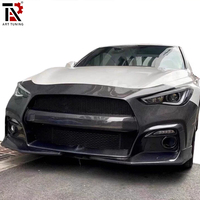 Pour Infiniti Q60 / Q60S Pare-chocs avant en fibre de carbone style V1 - Remplacement de pare-chocs en carbone véritable, kit carrosserie complet pour l'avant