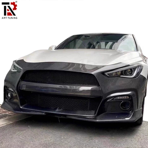 Per <span class=keywords><strong>Infiniti</strong></span> <span class=keywords><strong>Q60</strong></span> / Q60S Paraurti Anteriore in Fibra di Carbonio Stile V1 - Copertura Paraurti Sostitutiva in Vero Carbonio, Kit Completo per Carrozzeria Anteriore - Product Image 3