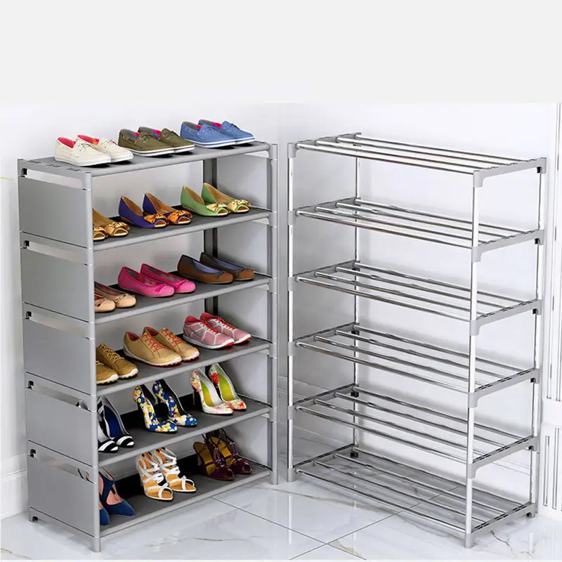 Shoe Rack Organizer Living Room Furniture 6 Layer Dustproof Metal Storage Shoe Rack