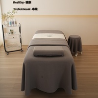 L'ensemble de draps de table de massage en microfibre gris foncé (différentes couleurs) accepte la taille et le logo personnalisés