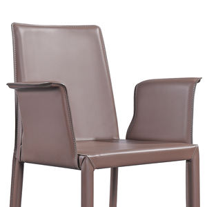 كرسي عصري من الجلد بمسند ذراع مزدوج كرسي فارس لغرفة المعيشة وغرفة الطعام والفيلا كرسي عشاء فردي كرسي غير رسمي يمكن تخصيصه - Product Image 5