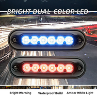 Xiongke Hochleistungs-12V Wasserdichtes 18W LED-Gitter-Blitzlicht Blaues Zweifarbiges Warnblitzlicht für Fahrzeuge und LKWs