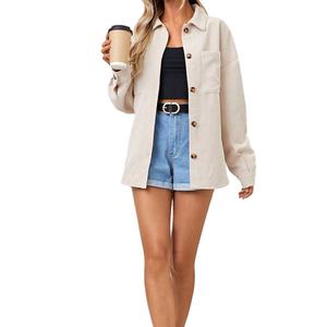 Chaqueta de Pana Personalizada OEM de Alta Calidad para Mujer, Estilo Casual, Holgada, de Manga Larga, Nueva Colección Otoño-Invierno - Product Image 4