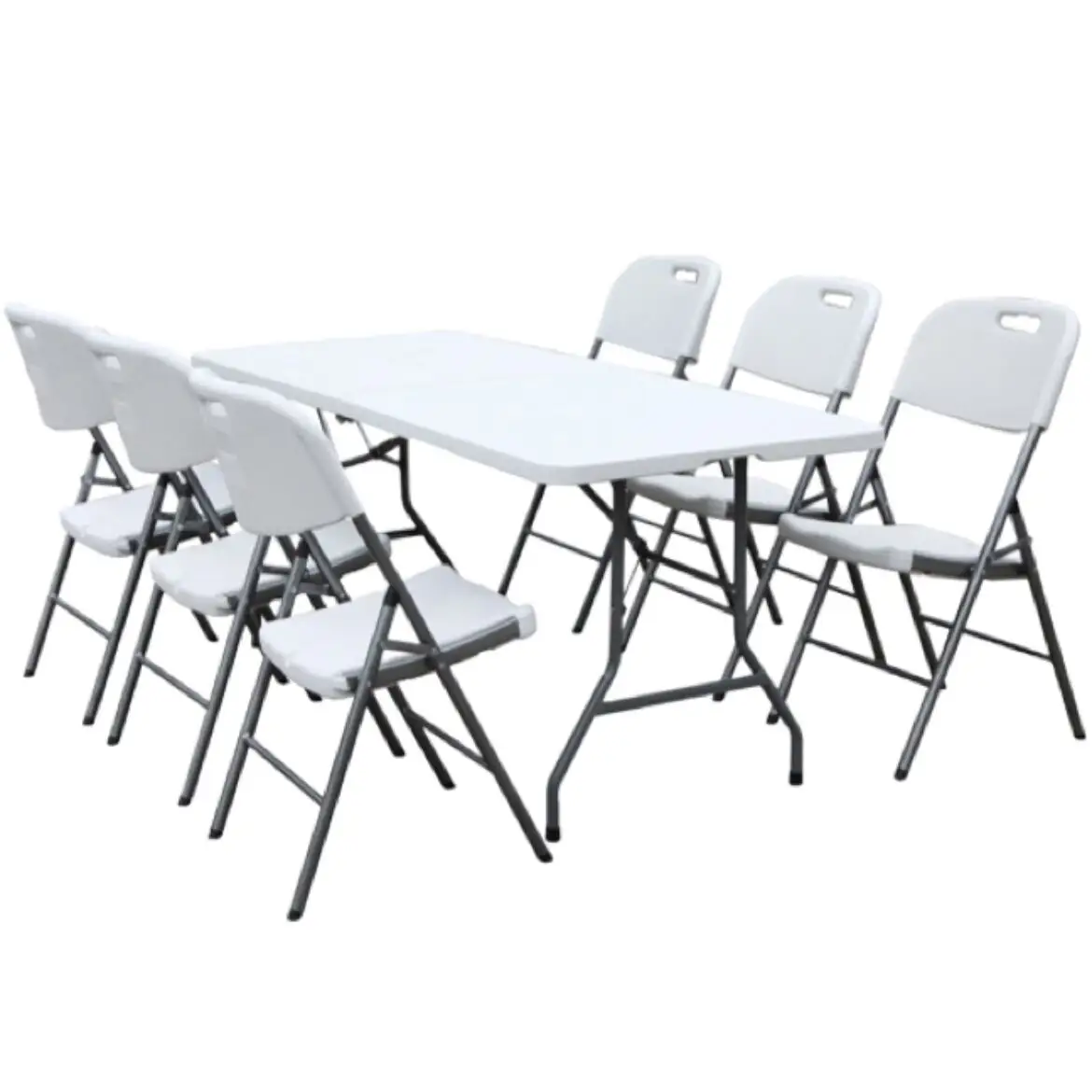 Chaises et tables en plastique pliantes rectangulaires portables d'extérieur de 6 pieds pour événements