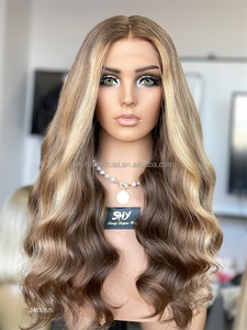 วิกผมคนยุโรป100% สำหรับสวิสเอชดี13*5ลูกไม้ด้านหน้าแบบใสมีความหนาแน่น400% ไฮไลต์เป็นลอนแบบลอน - Product Image 2