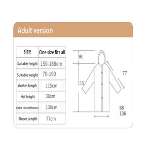 Impermeable Largo con Capucha de <span class=keywords><strong>EVA</strong></span> para Adultos, Unisex, para Viajes, Pesca y Camping, con Cordón Ajustable - Product Image 3
