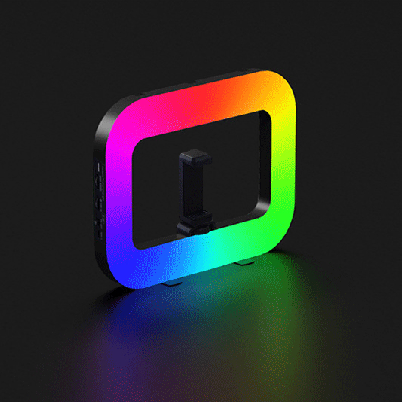 3600mAh Hand Held RGB LED Ring Light for Outdoor Vlogging With Stabilizer Bracket and Tripod for Smartphone and Camera Use Light