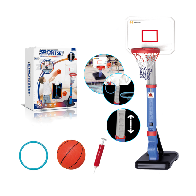 3-in-1 Movable Plastic Children's Outdoor Interactive Multi-Sport Set Football Baseball Hoops Light Scoring System Unisex Ages