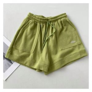 I-0633 En gros Shorts de sport décontractés pour femmes, taille haute, coupe ajustée, nouvelle version coréenne, coupe ample à jambe large, avec cordon de serrage, tendance - Product Image 5