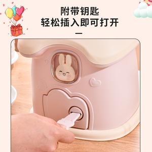 Grande <span class=keywords><strong>tirelire</strong></span> en forme de <span class=keywords><strong>lapin</strong></span> pour enfants, grande taille, sécurisée, mignonne, avec serrure à clé, pour économiser de l'argent - Product Image 3