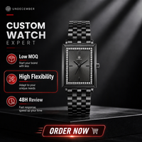 Reloj de Pulsera de Cuarzo de Acero Inoxidable 304 con Logotipo Personalizado, Bajo MOQ, Fabricante OEM, Marca Privada, Diseño Cuadrado para Mujer