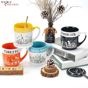 Mug à <span class=keywords><strong>café</strong></span> en céramique avec paysage urbain en relief - Cadeau souvenir de voyage pour touristes (options multi-villes) - Product Image 2