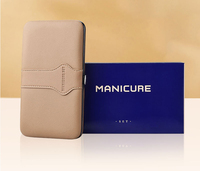 Ensemble de manucure et pédicure de luxe 10 pièces en acier inoxydable avec étui en cuir, cadeau idéal pour hommes et femmes