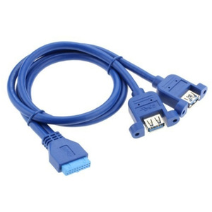 <b>USB</b> 3.0 Data Cable 20p To Dual <b>USB</b> 3.0 Header With Ears 0.5m For Motherboard - Product Image 2