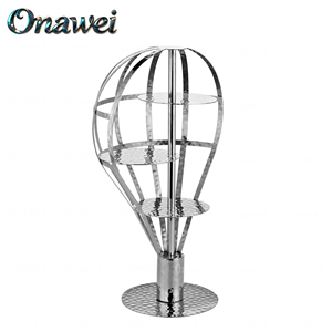 Support à gâteaux en acier inoxydable doré pour décoration de mariage, ballon à air chaud, présentoir de desserts, restaurant, fête - Product Image 4