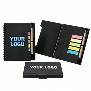 Wholesale <b>Small</b> Kraft Stationary Sticky Note Custom Gift Promo Business Notebook With Logo and Pen - Product Image 1