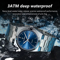 Relojes de Pulsera de Lujo para Hombre POEDAGAR 930, Relojes de Cuarzo con Correa de Acero Inoxidable, Resistentes al Agua, para Hombre