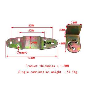 Conector Chapado en zinc Conector de muebles de junta de esquina de código de ángulo recto de acero laminado en frío en forma de L - Product Image 2