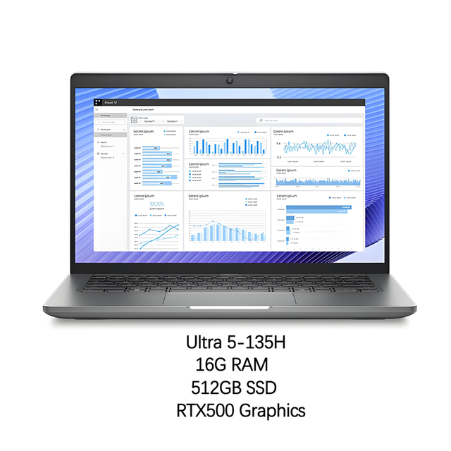 New Precision 3490 Ultra 5-135H 14" FHD 16GB DDR5 512GB SSD 4GB RTX500 Graphics 16GB RAM Mobile Laptop Workstation for CAD