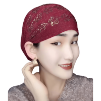 Gorro de quimioterapia de acrílico con nudo trenzado para mujeres musulmanas, gorro para cáncer, turbante, pañuelo, gorro indio, gorro tipo beanie, transpirable y ecológico