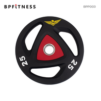 VANBO Lot de plaques de poids triangulaires à triple grip, revêtement uréthane, pour haltères et entraînement de l'équilibre des muscles centraux, usage domestique et salle de sport