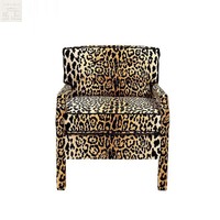 Fauteuil de designer italien d'inspiration rétro pour un canapé simple moderne et luxueux à imprimé léopard classique