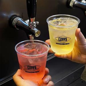 定制印花标志U形塑料杯冰咖啡波霸茶冰沙果汁泡泡茶PP宠物塑料杯带圆顶盖 - Product Image 3