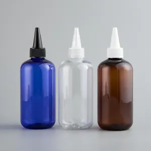 250ml Plastic Bottles Twist Cap Top Bottle For Shampoo Body Wash, Squeeze Bottle Sauce Essential Oil