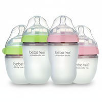 Biberons anti-coliques en silicone sans BPA à col large pour bébés – Lot de biberons sûrs et écologiques – Vente chaude