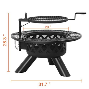 <span class=keywords><strong>Nuevo</strong></span> Brasero <span class=keywords><strong>de</strong></span> Hierro Fundido Fácil <span class=keywords><strong>de</strong></span> Montar, Redondo, para Exteriores, con Parrilla para Barbacoa - Product Image 4