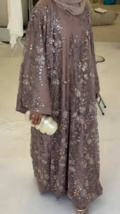 Robe <span class=keywords><strong>maxi</strong></span> Abaya de luxe Mexizo brodée et perlée pour femmes musulmanes, robe de soirée islamique modeste de Dubaï - Product Image 4