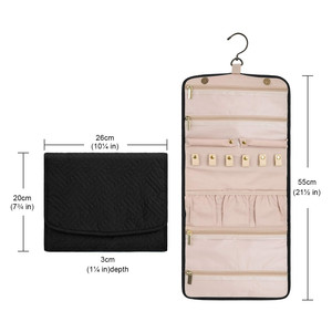 Étui de voyage pliable pour bijoux avec cintre – Organisateur suspendu pour bagues, colliers, bracelets, boucles d'oreilles - Product Image 4