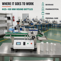 Machine d'étiquetage automatique de bouteilles demi-enroulées en acier inoxydable haute efficacité pour l'emballage de bouteilles de boissons