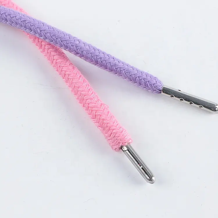 Wholesale Draw Cord Tip Plastic Hoodie Rope round polyester String Garment Drawcord drawstring cord