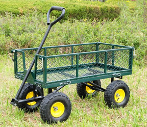 Chariot à roues avec roues en PU, roues pneumatiques pour utilisation dans les jardins et les fermes, structure fermée, roues anti-crevaison - Product Image 2