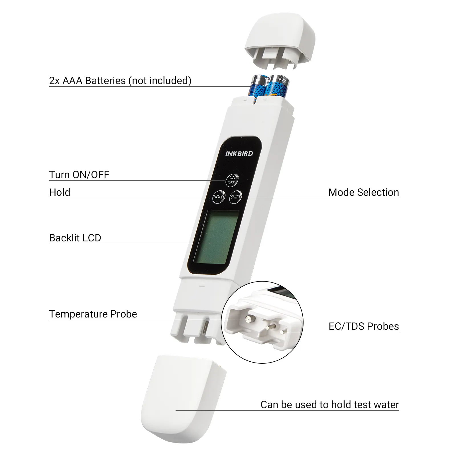 INKBIRD ITDS-01 TDS כיס נייד עט סגנון איכות מים בודק עם ATC עבור מים