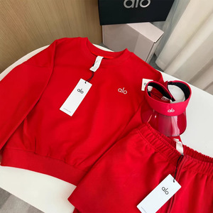 Sudadera de cuello redondo con letras tridimensionales 26 Spring para mujer, informal, clásica, versátil, deportiva, para yoga, top corto - Product Image 3